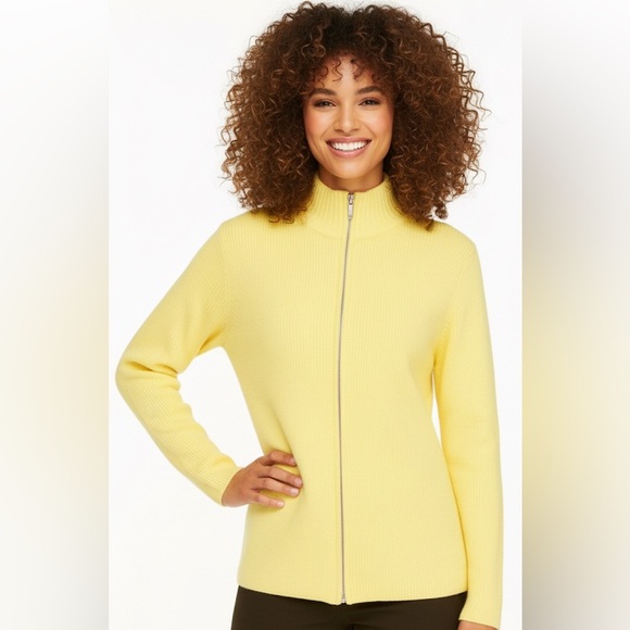 Yellow Zip Up Sweater - Picture 1 of 8
